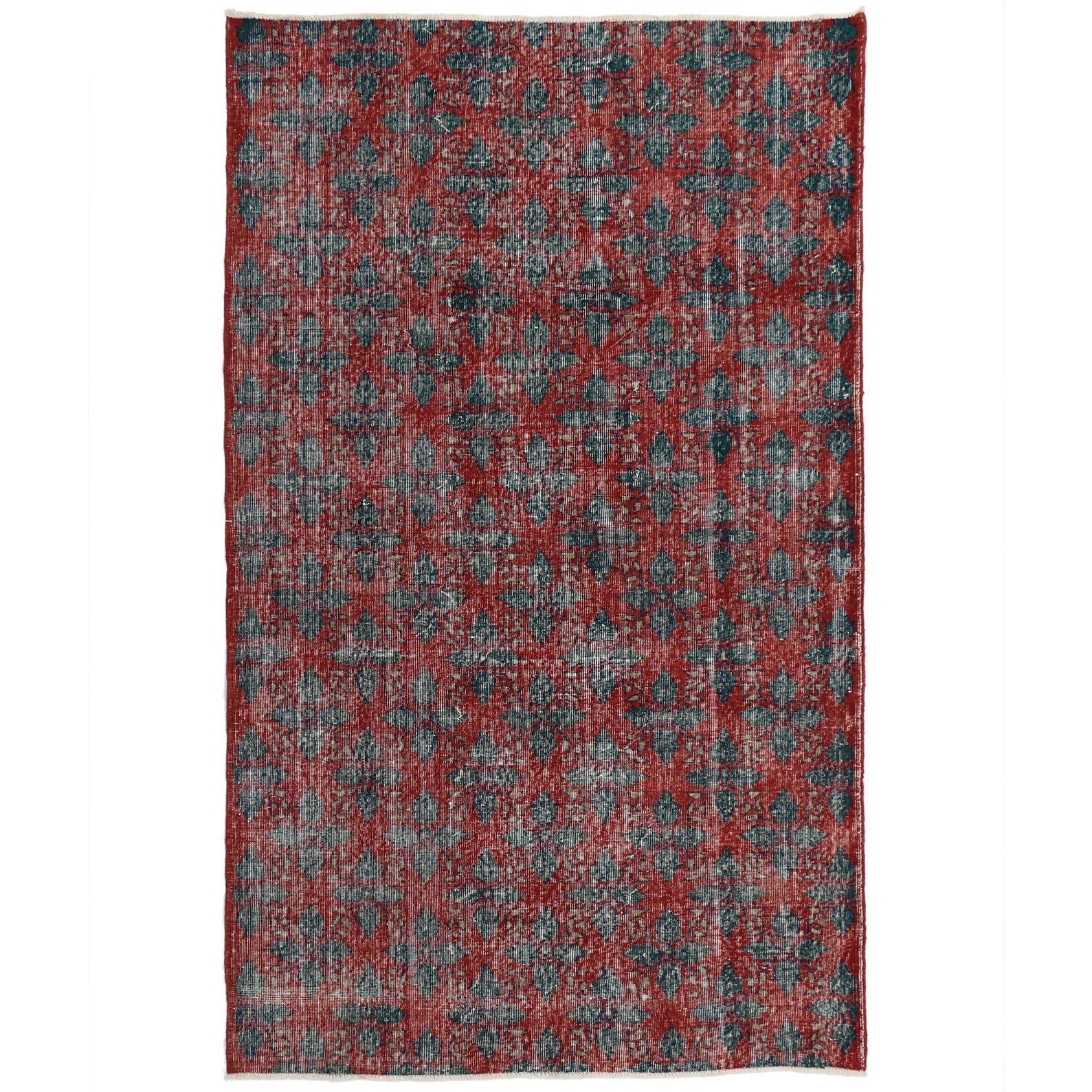 Tapis turc Sivas vintage vieilli avec style industriel Art Déco