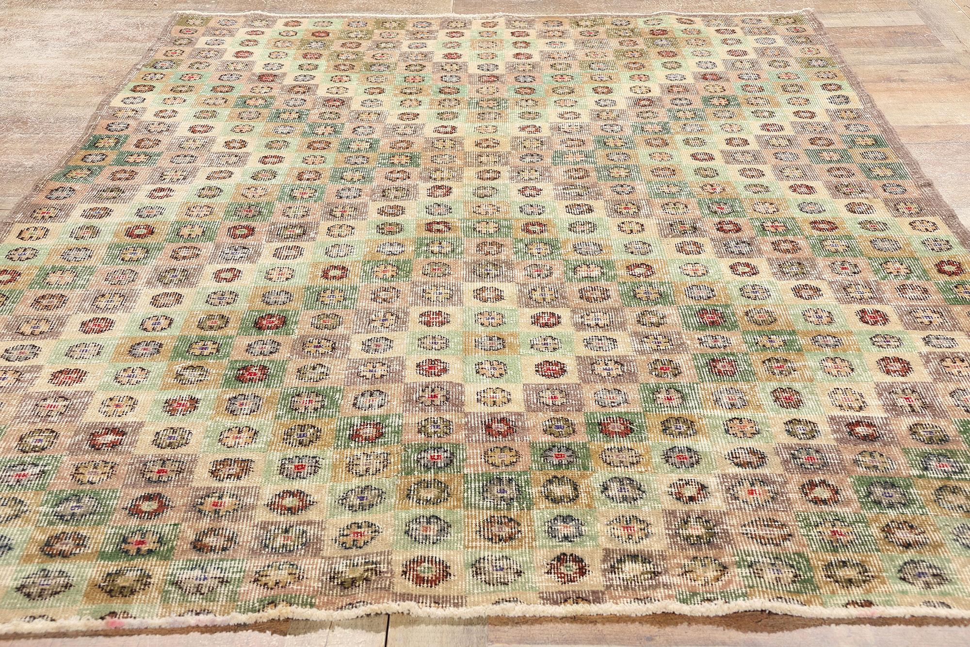 Alfombra Sivas turca vintage envejecida Zeki Muren Lana en venta