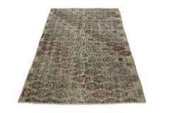 Distressed Vintage Turkish Sivas Rug with Modern Industrial Art Deco Style
