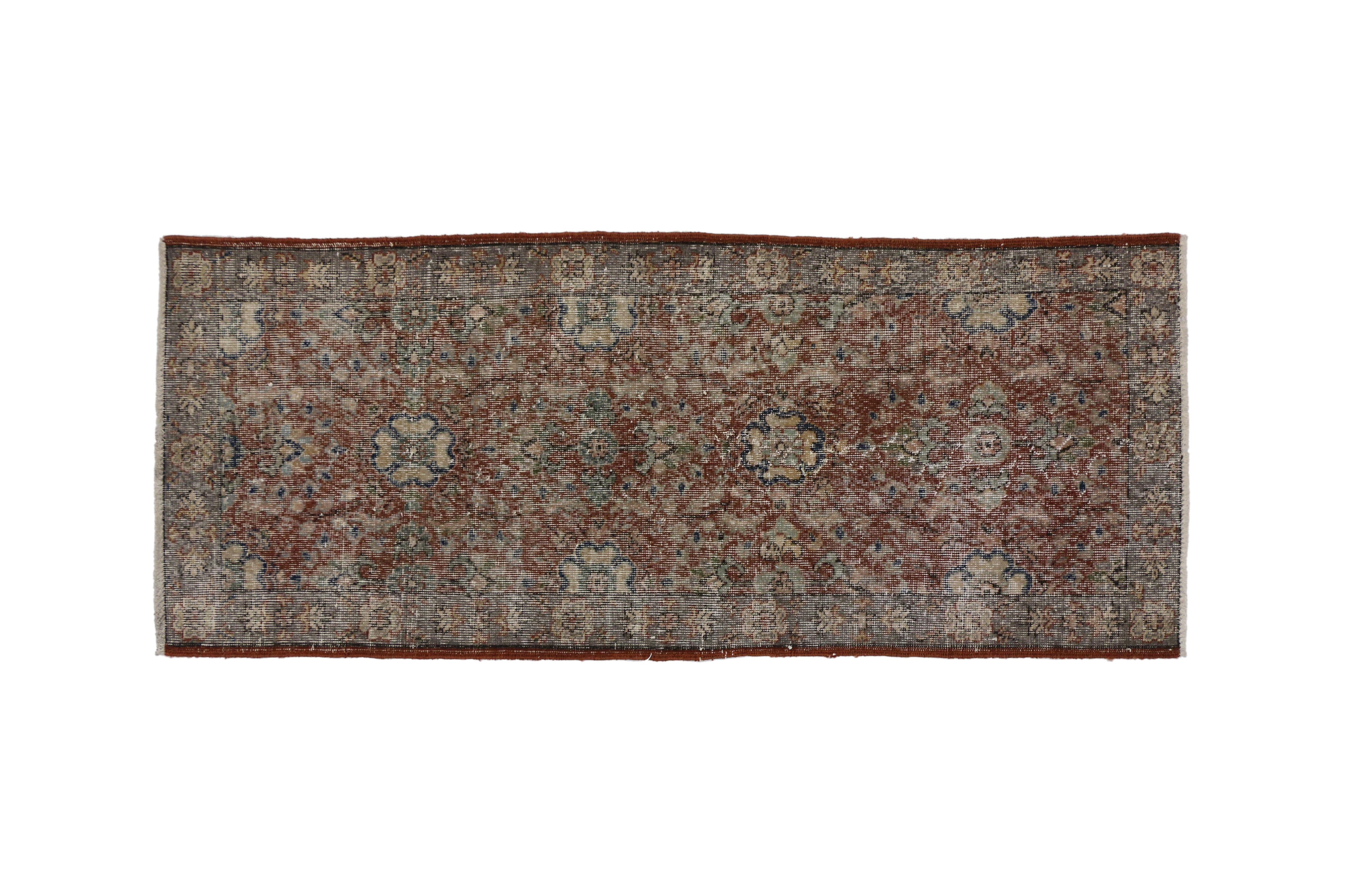 Hand-Knotted Distressed Vintage Turkish Sivas Rug with Rustic Modern English Style For Sale