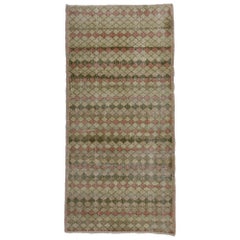 Distressed Vintage Turkish Sivas Rug with Modern Industrial Rustic Style