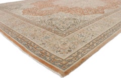 Distressed Vintage Turkish Sivas Rug with Romantic Rustic Art Nouveau Style