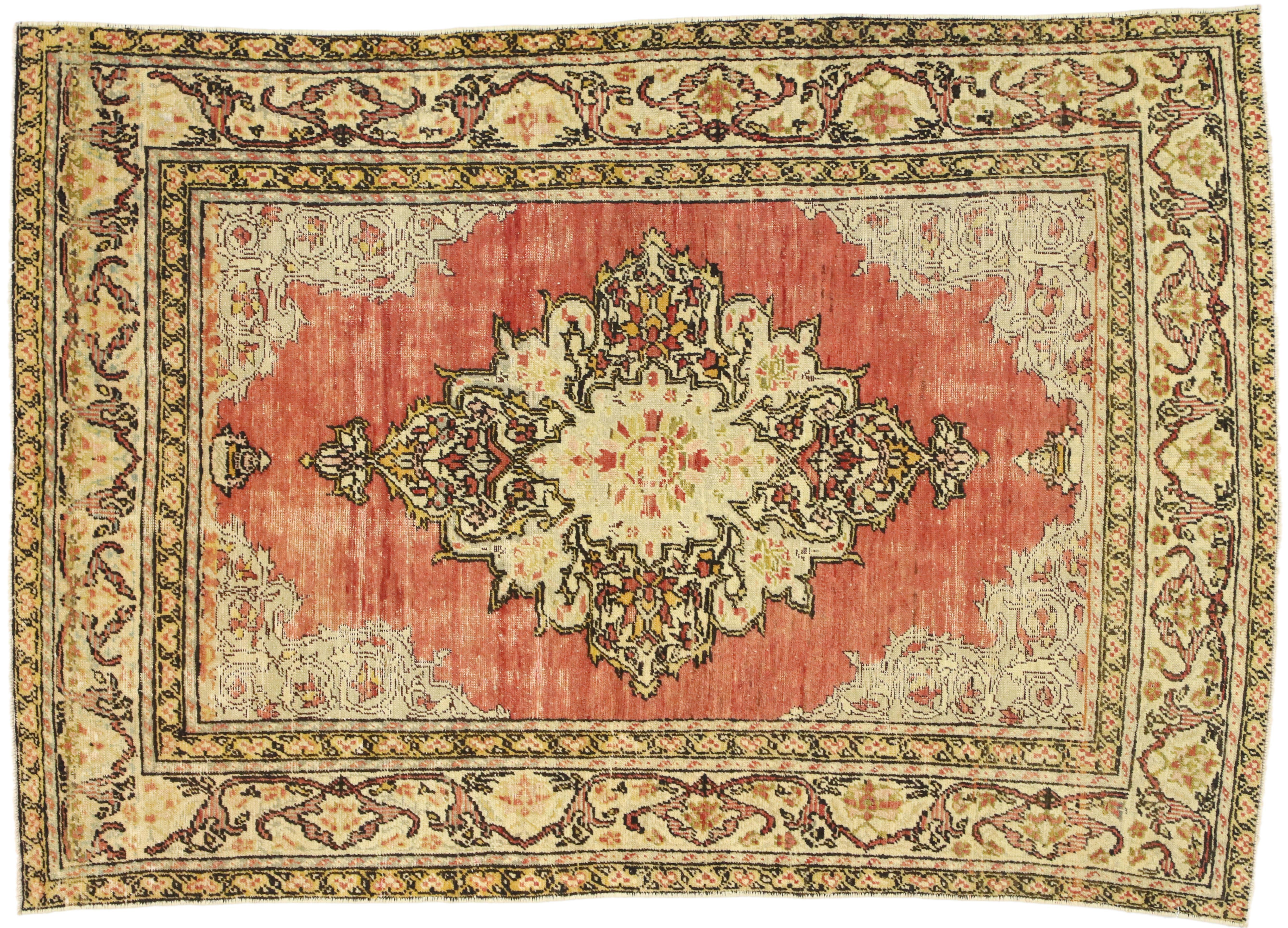 Tappeto Sivas turco d'epoca con stile rustico e artigianale in vendita 1