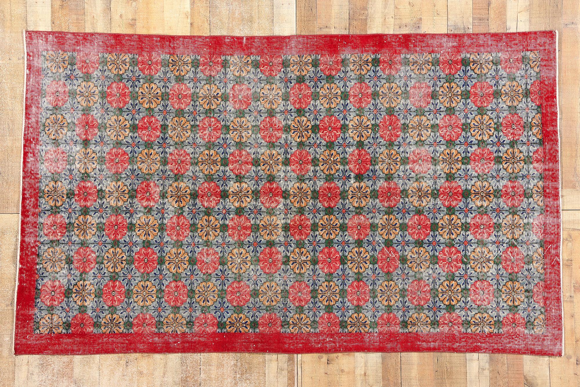 Tappeto Zeki Muren turco Sivas del 1960 con stile moderno in vendita 1