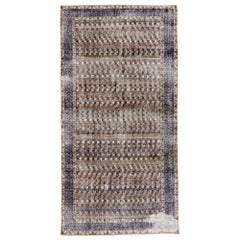 Distressed Vintage Turkish Sivas Rug with Rustic Arts & Crafts Style