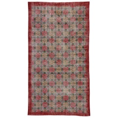 Tapis turc Sivas vintage vieilli et rustique de style Arts 
Crafts