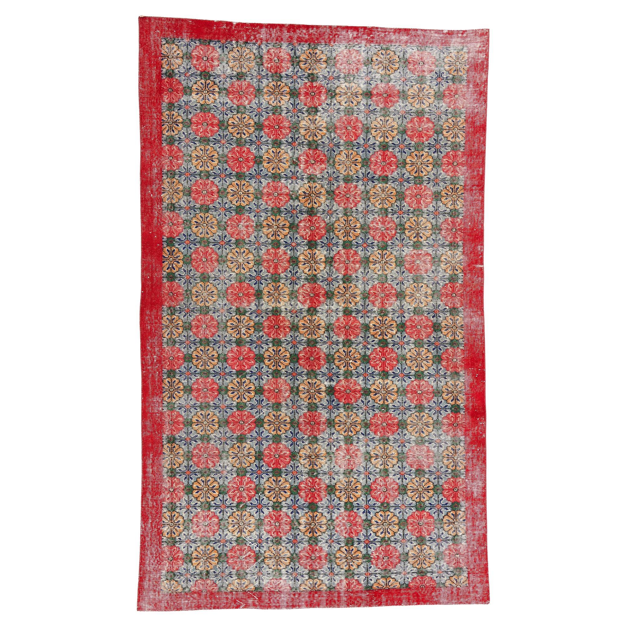 Tapis turc Sivas Zeki Muren des années 1960 avec style moderne