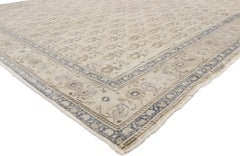 Distressed Vintage Turkish Sivas Rug with Rustic British Colonial Style