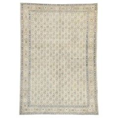Distressed Vintage Turkish Sivas Rug with Rustic British Colonial Style