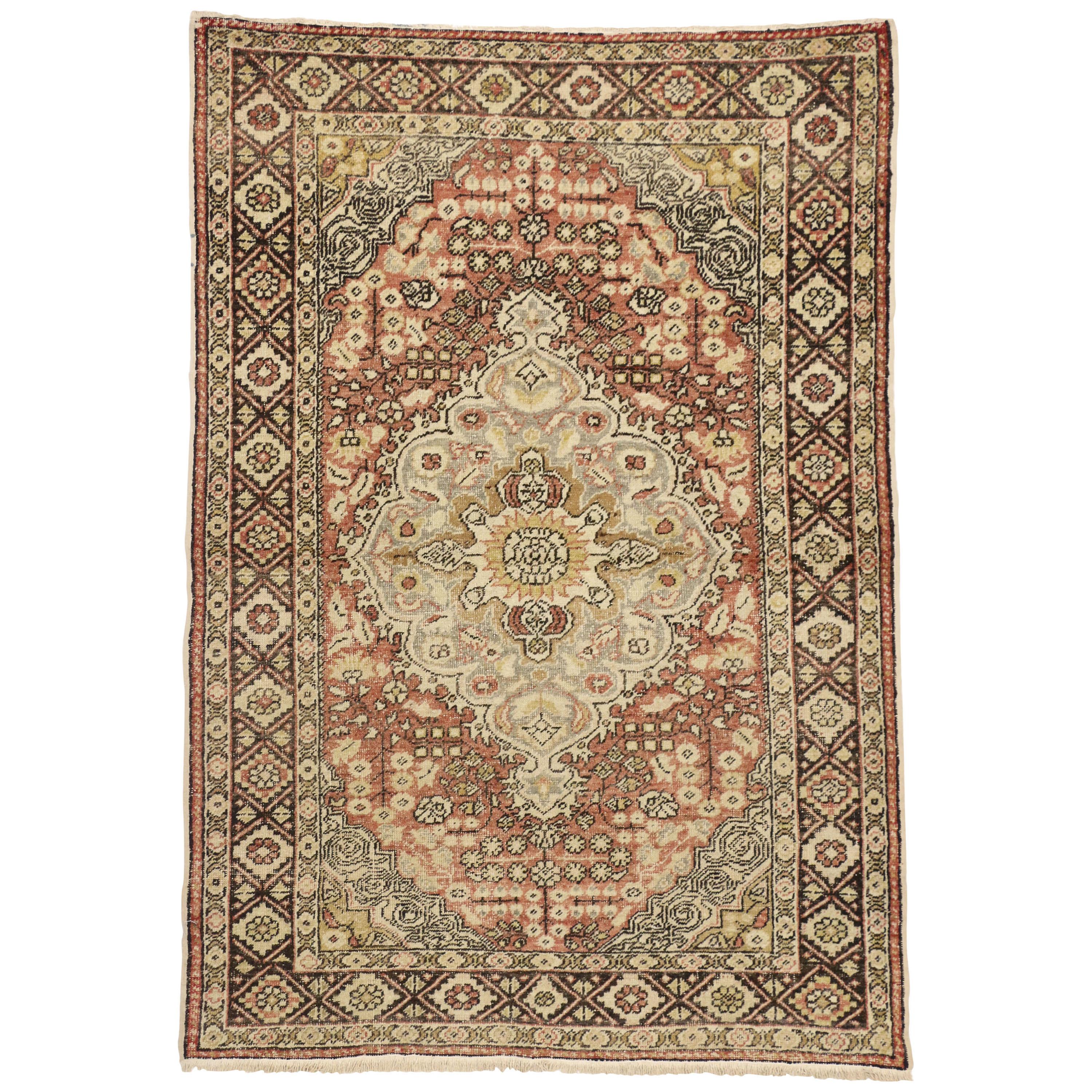 1950's Turkish Sivas Carpet with Modern Rustic Style