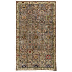 Türkischer Sivas-Teppich im Vintage-Stil im Distressed-Stil mit rustikaler Handwerkskunst