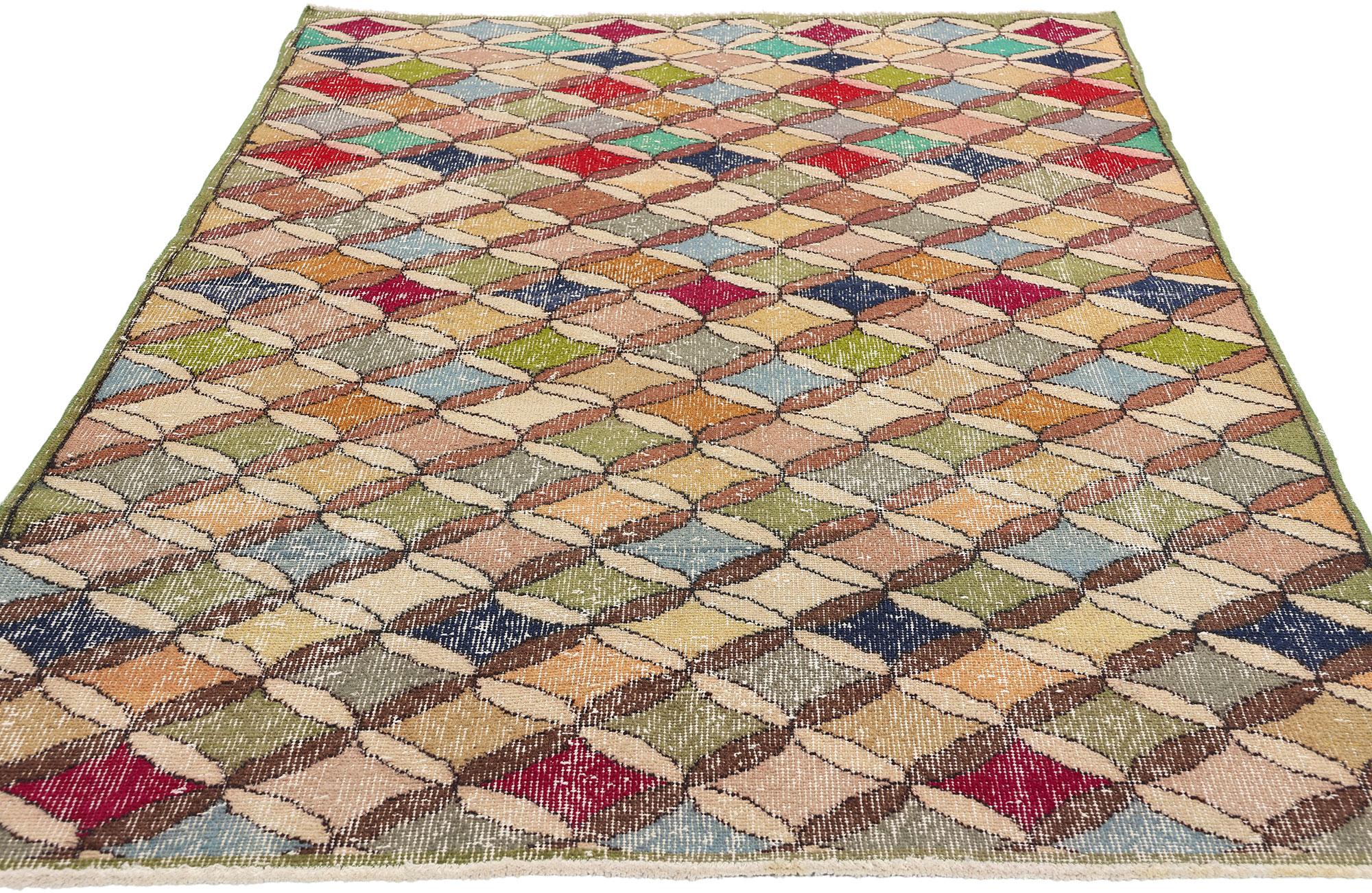 Mid-Century Modern Tapis turc Sivas vintage Zeki Muren en vente