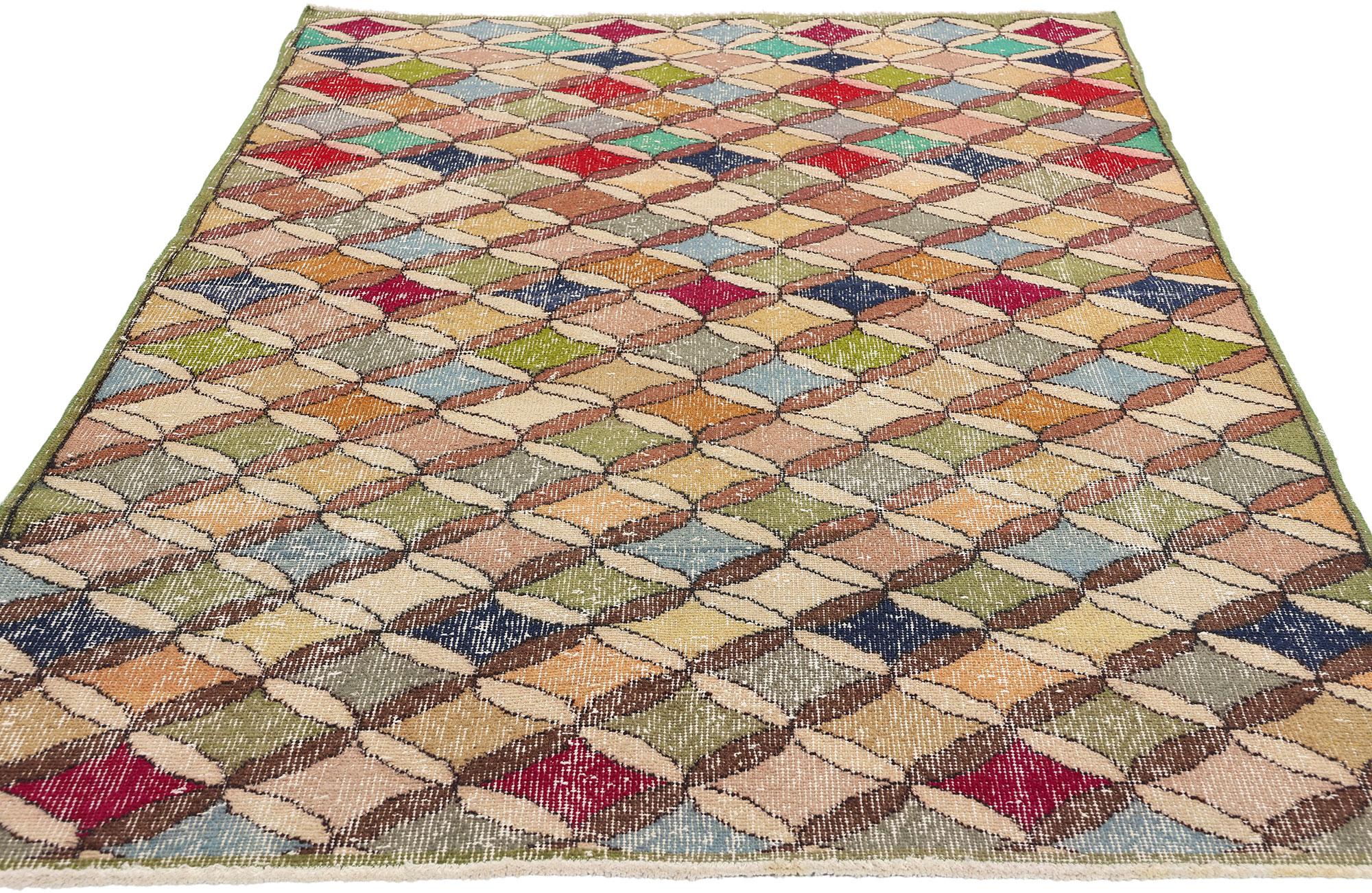 Mid-Century Modern Zeki Muren Vintage Turkish Sivas Rug For Sale