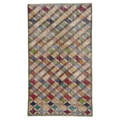 Türkischer Sivas-Teppich im Vintage-Stil im rustikalen mediterranen Stil, im Used-Stil