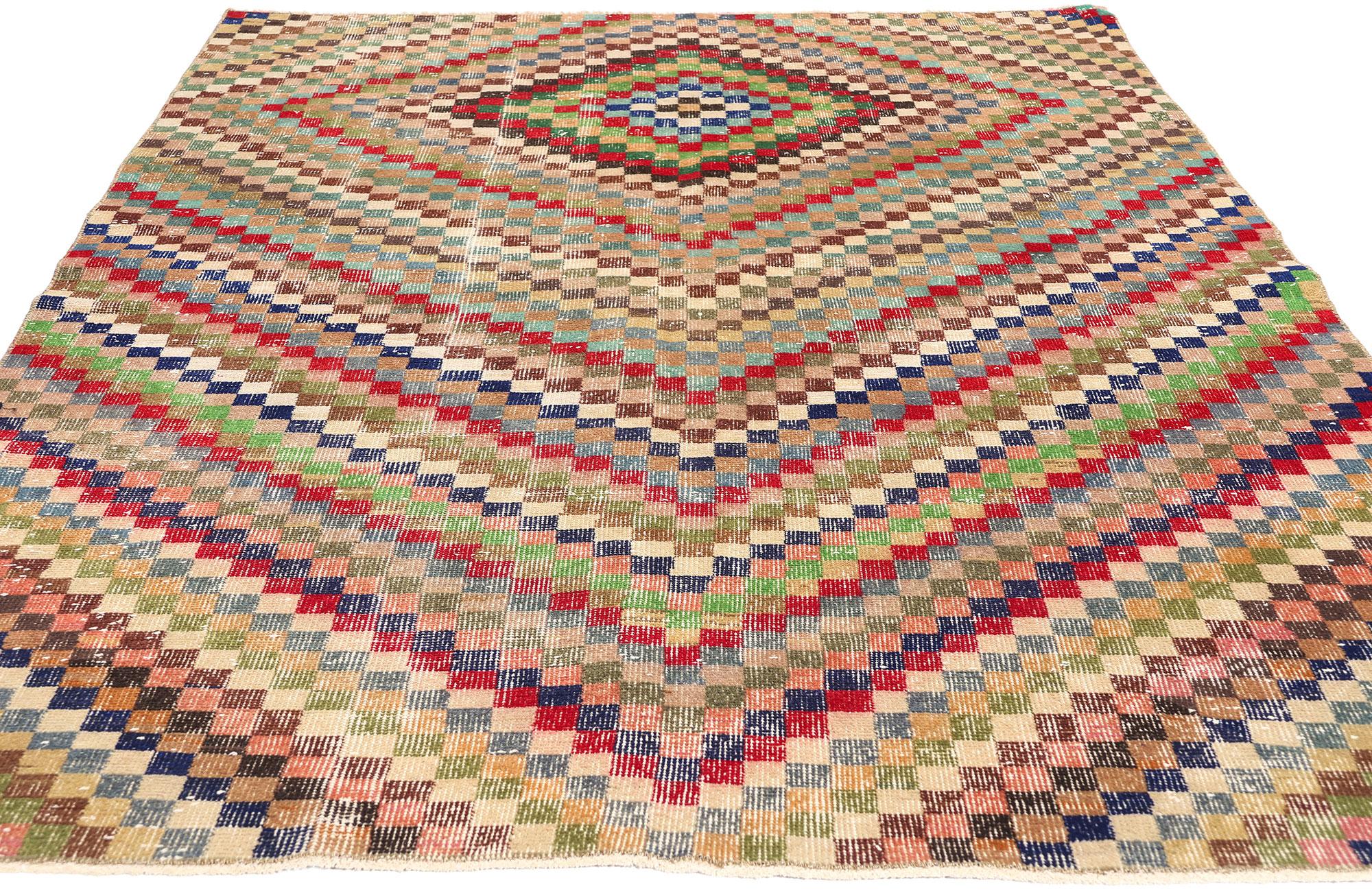 Mid-Century Modern Tapis turc Sivas vintage Zeki Muren en vente