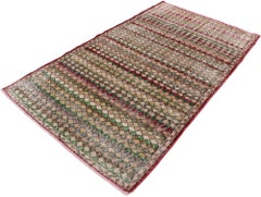 Distressed Vintage Turkish Sivas Rug with Rustic Mid-Century Modern Style