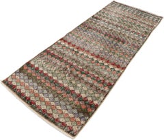 Distressed Vintage Turkish Sivas Rug with Rustic Mid-Century Modern Style