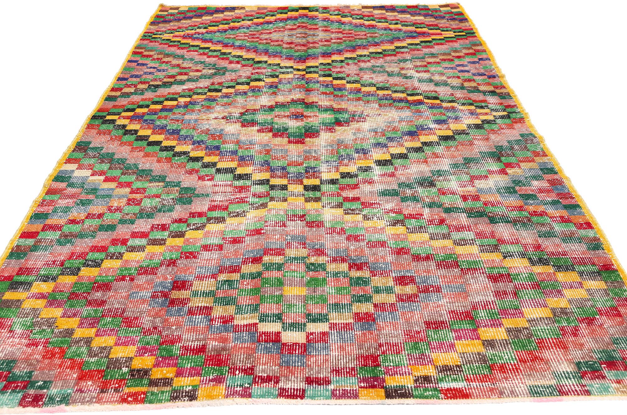 Alfombra Sivas Turca Vintage Zeki Muren Moderno de mediados de siglo en venta