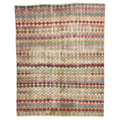 1960's Zeki Muren Vintage Turkish Sivas Carpet with Modern Style