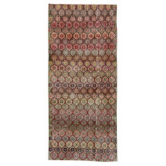Distressed Vintage Turkish Sivas Rug with Rustic Modern Arts 
Crafts Style