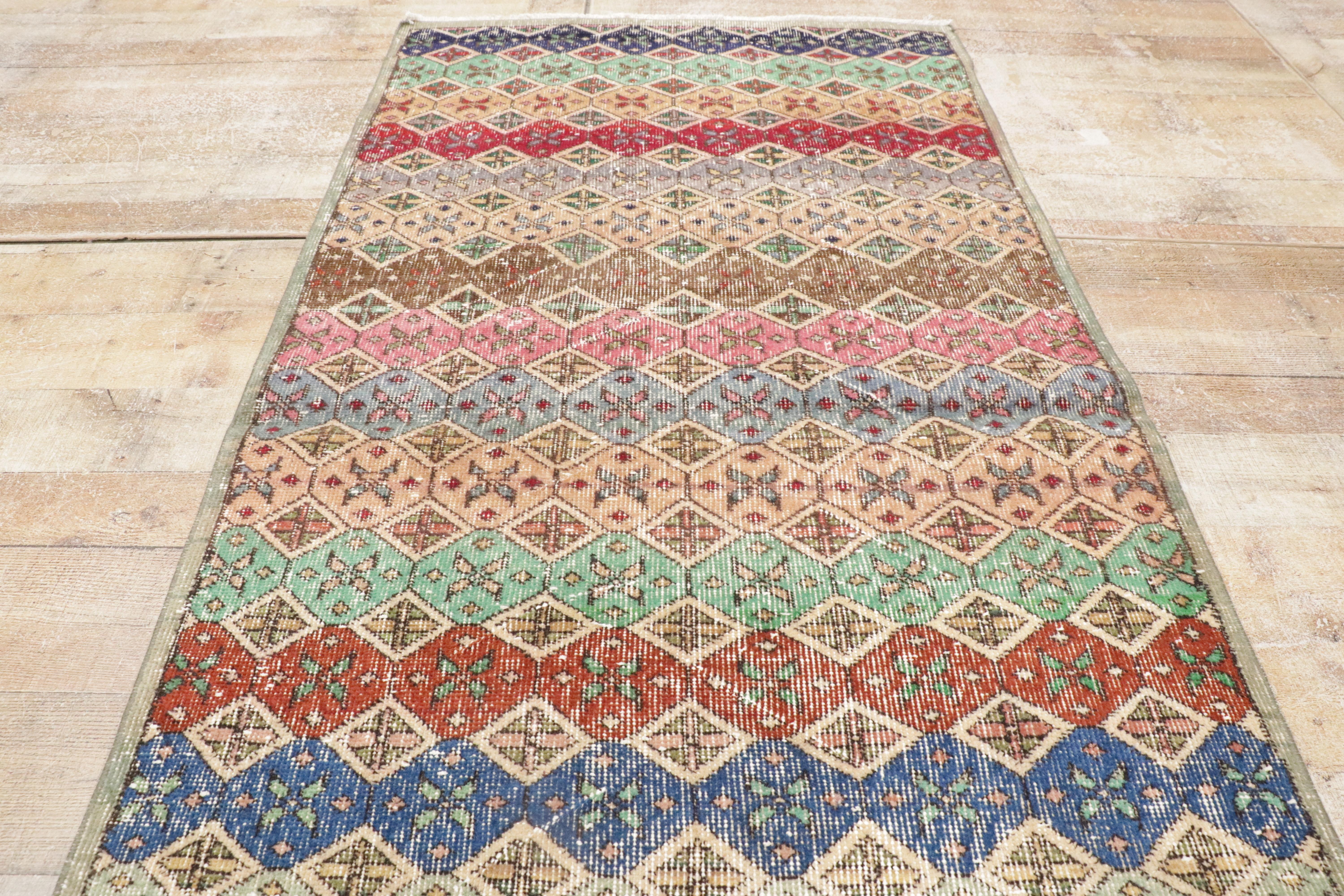 Tappeto Sivas turco d'epoca con stile rustico e postmoderno in vendita 3