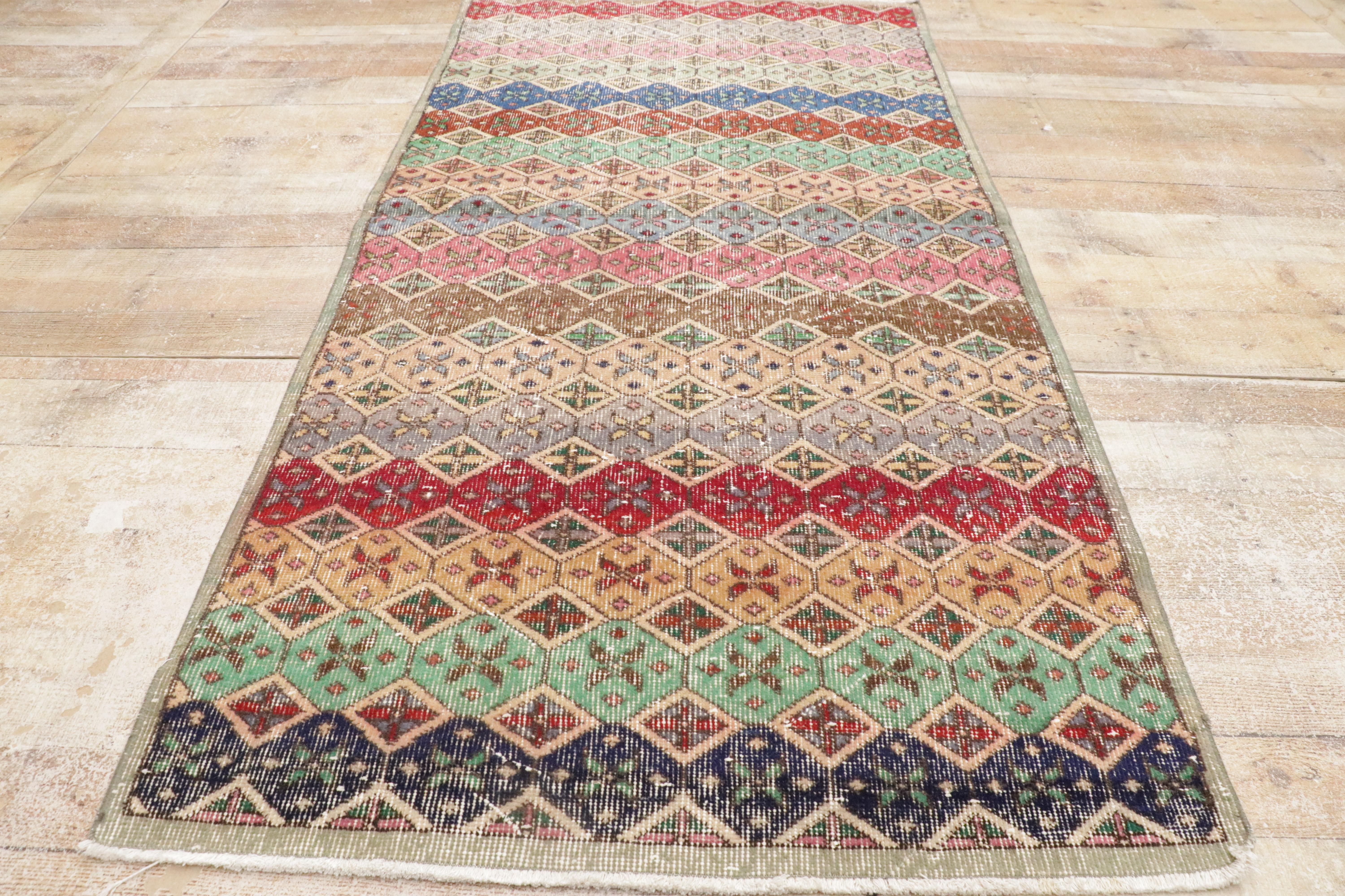 Tappeto Sivas turco d'epoca con stile rustico e postmoderno in vendita 7