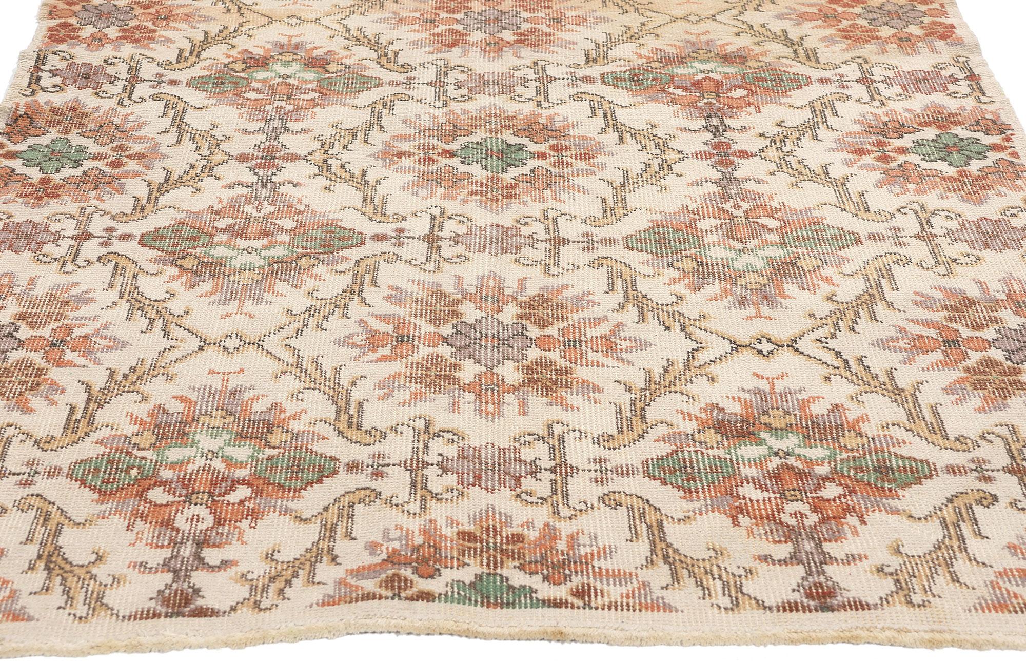 Hand-Knotted Distressed Vintage Turkish Sivas Rug For Sale