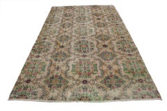 Distressed Vintage Turkish Sivas Rug with Swedish Country Farmhouse Style