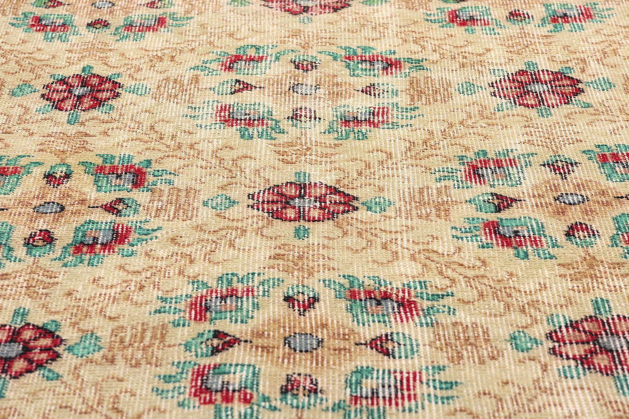Noué à la main Tapis Sivas turc vintage vieilli en vente