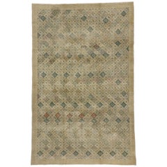Distressed Vintage Turkish Sivas Rug with Shabby Chic Farmhouse Style