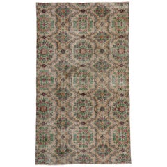 Distressed Vintage Turkish Sivas Rug with Shabby Chic Farmhouse Style