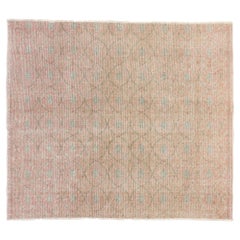 Distressed Soft Pink Vintage Turkish Sivas Rug