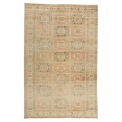 Rustic Vintage Turkish Sivas Rug with Faded Earth-Tone Colors