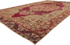 Distressed Vintage Turkish Sivas Rug with Traditional Style