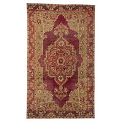 Distressed Vintage Turkish Sivas Rug with Traditional Style