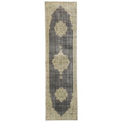 Distressed Vintage Turkish Sivas Runner with Feminine Industrial Style