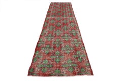 Distressed Vintage Turkish Sivas Runner with Rustic English Tudor Cottage Style