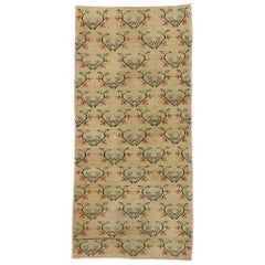 Distressed Vintage Turkish Sivas Runner with Romantic Arts & Crafts Style