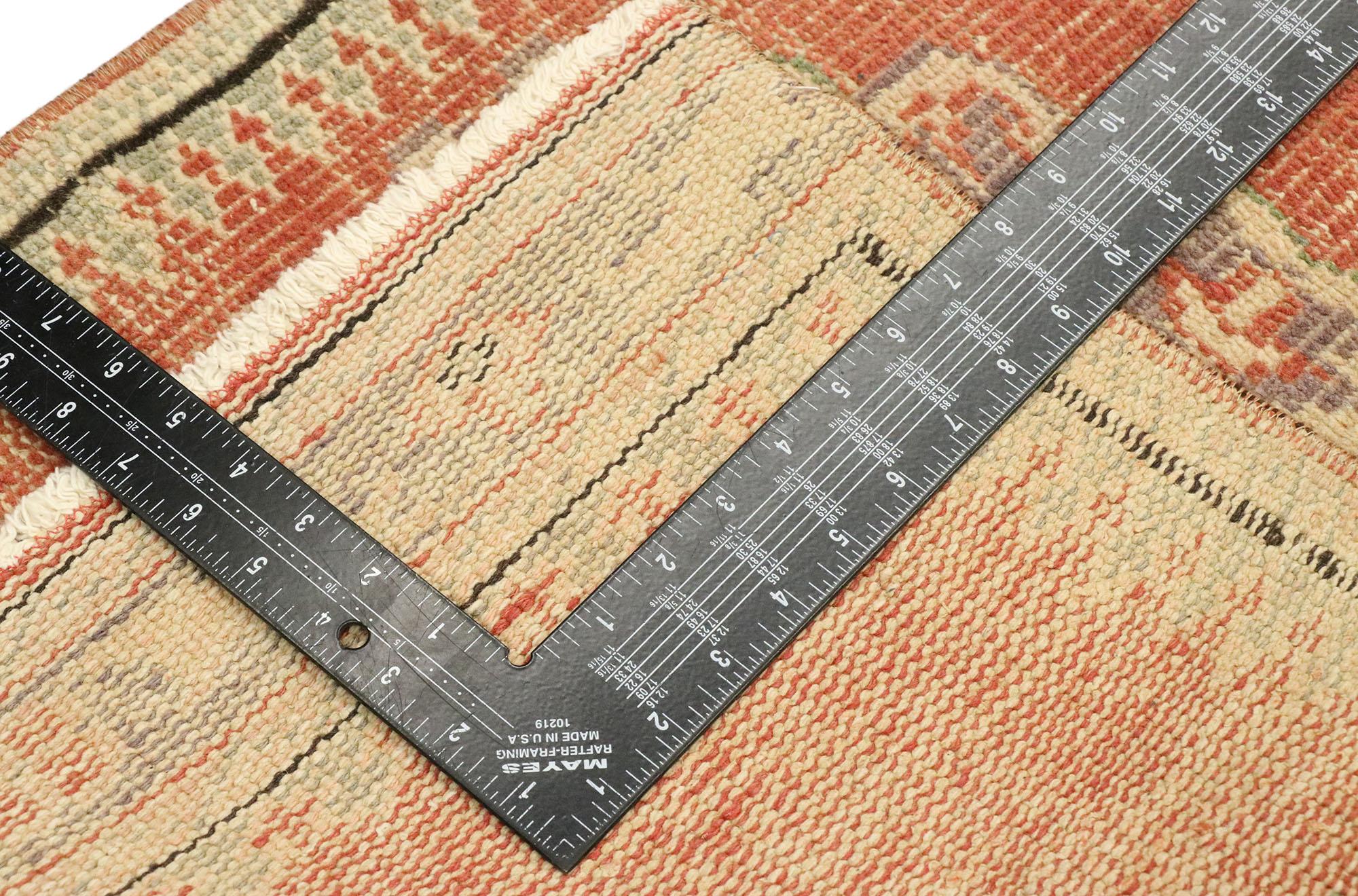 Distressed Vintage Turkish Sivas Runner with Romantic Northwestern Artisan Style In Distressed Condition For Sale In Dallas, TX