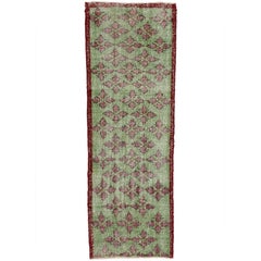 Distressed Vintage Turkish Sivas Runner with Rustic Prairie English Style