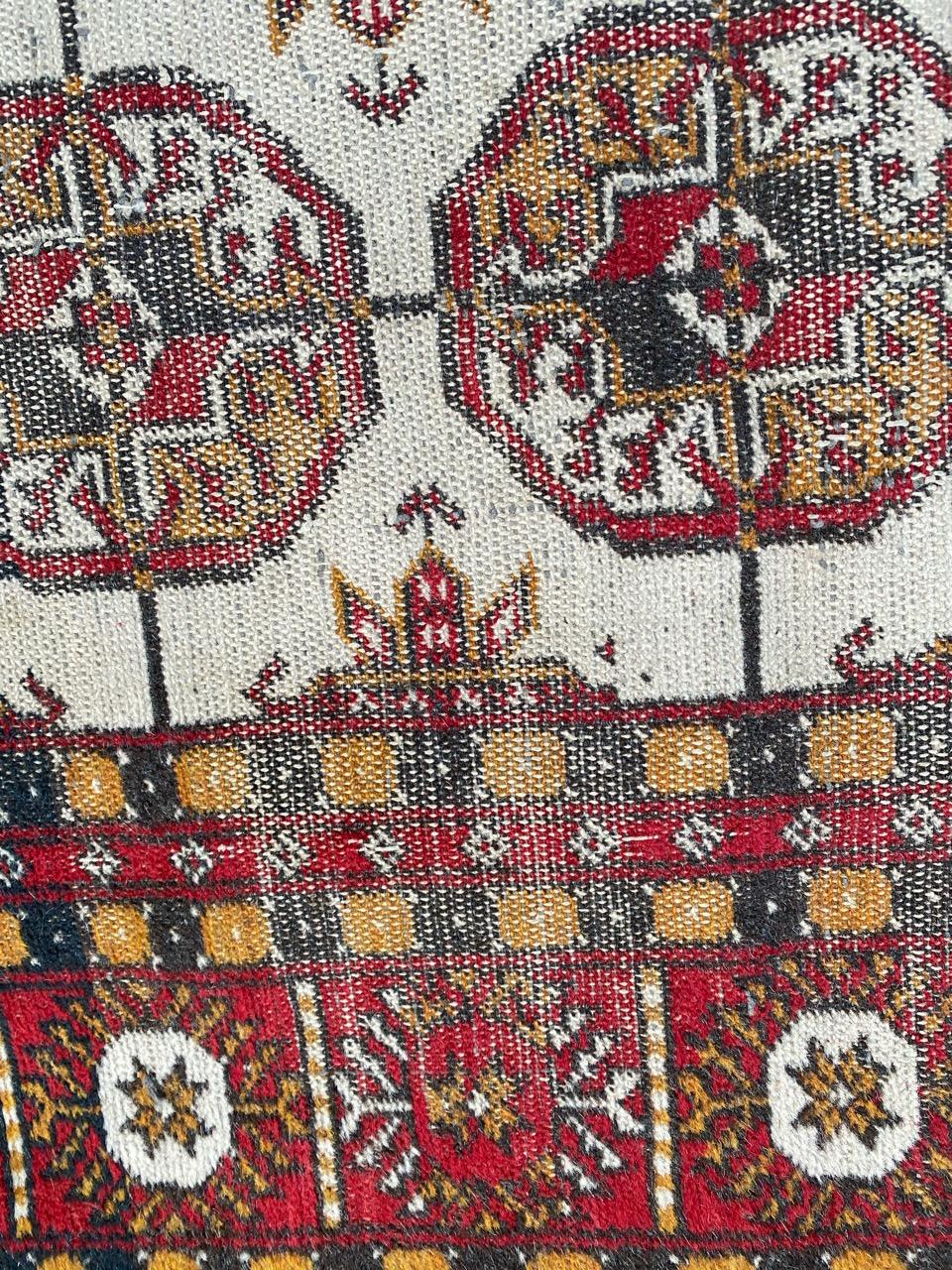 20th Century Distressed Vintage Turkmen Afghan Rug
