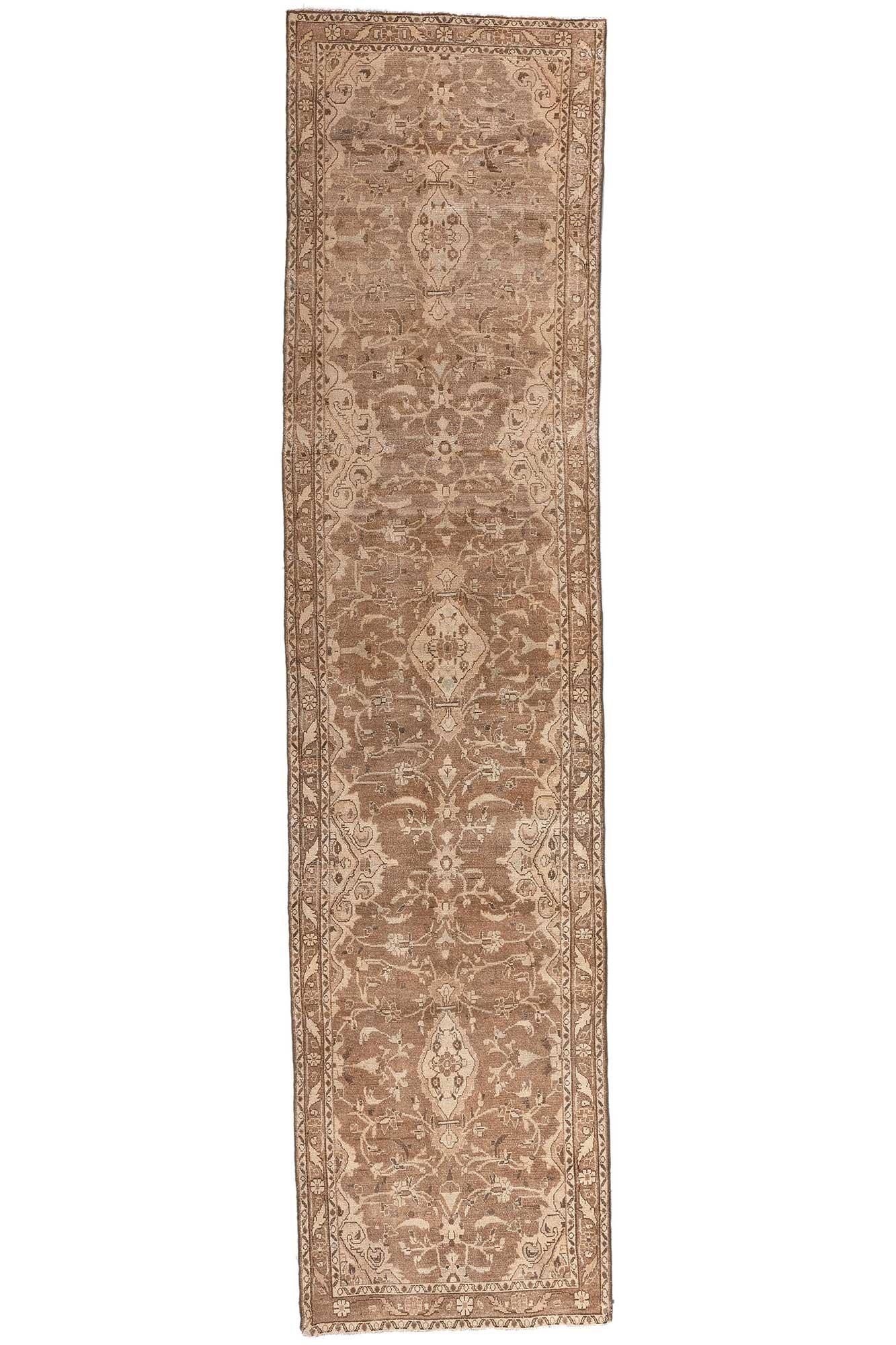Abgenutzter Vintage-Teppich in warmen Erdtönen Persischer Hamadan Teppich im Angebot 3