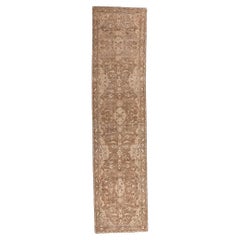 Distressed Vintage Warm Earth-Tone Persian Hamadan Carpet