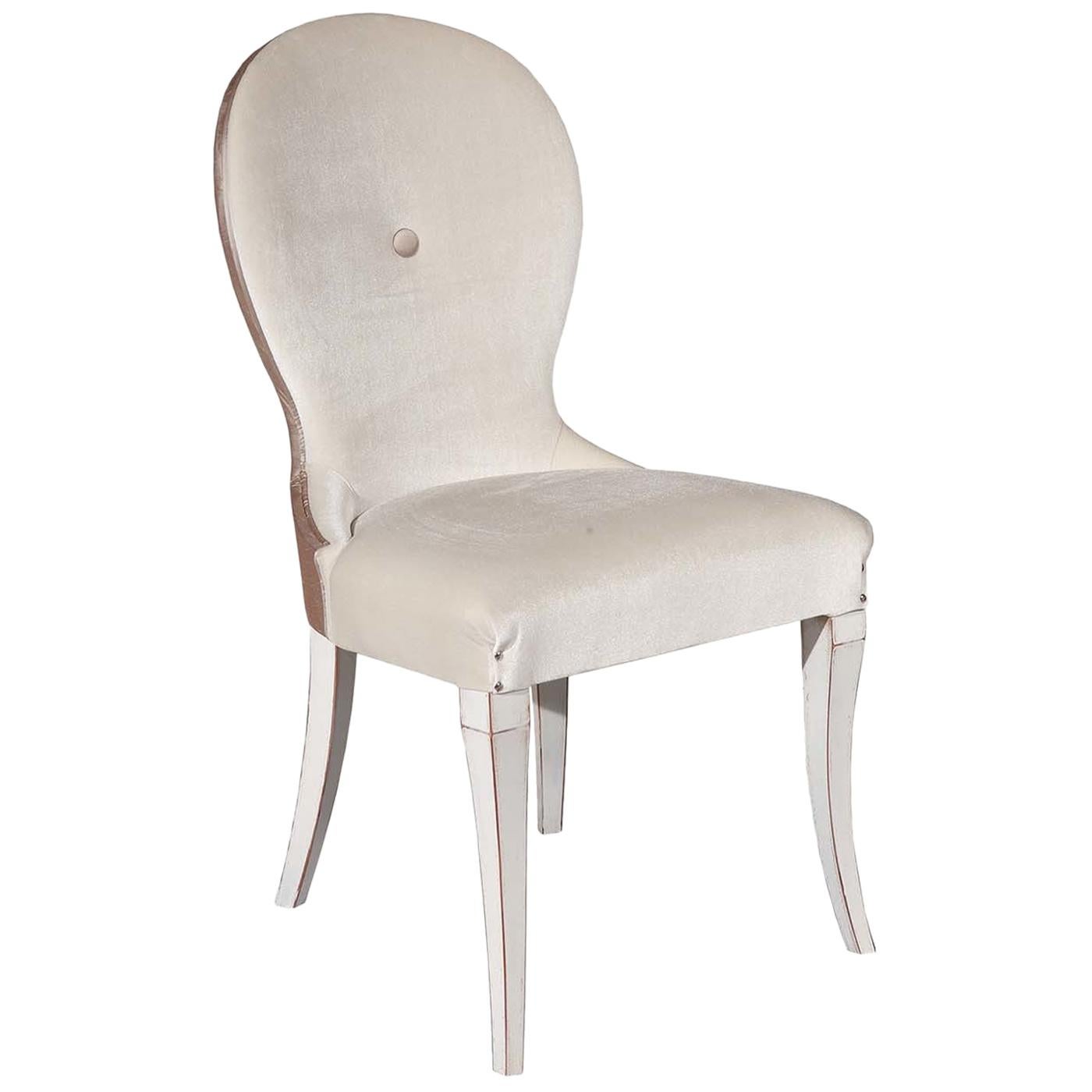 Distressed White Chair For Sale