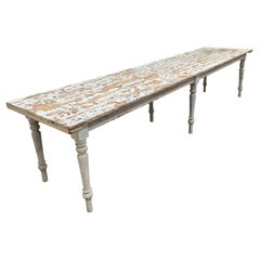 Distressed White French Farm Table