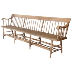 Used Distressed Windsor Deacon's Wooden Bench