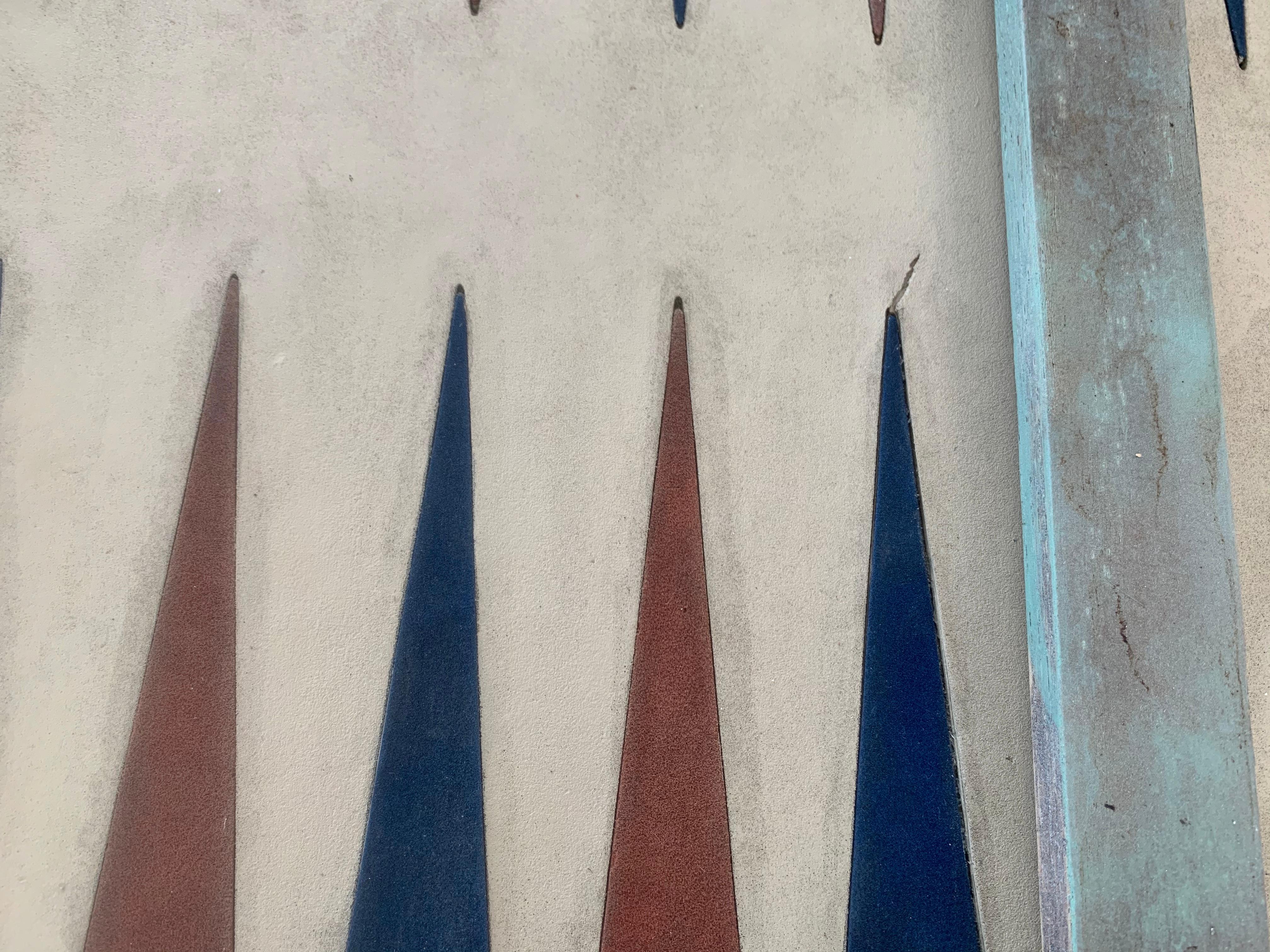 Distressed Wood and Suede Backgammon Table 5