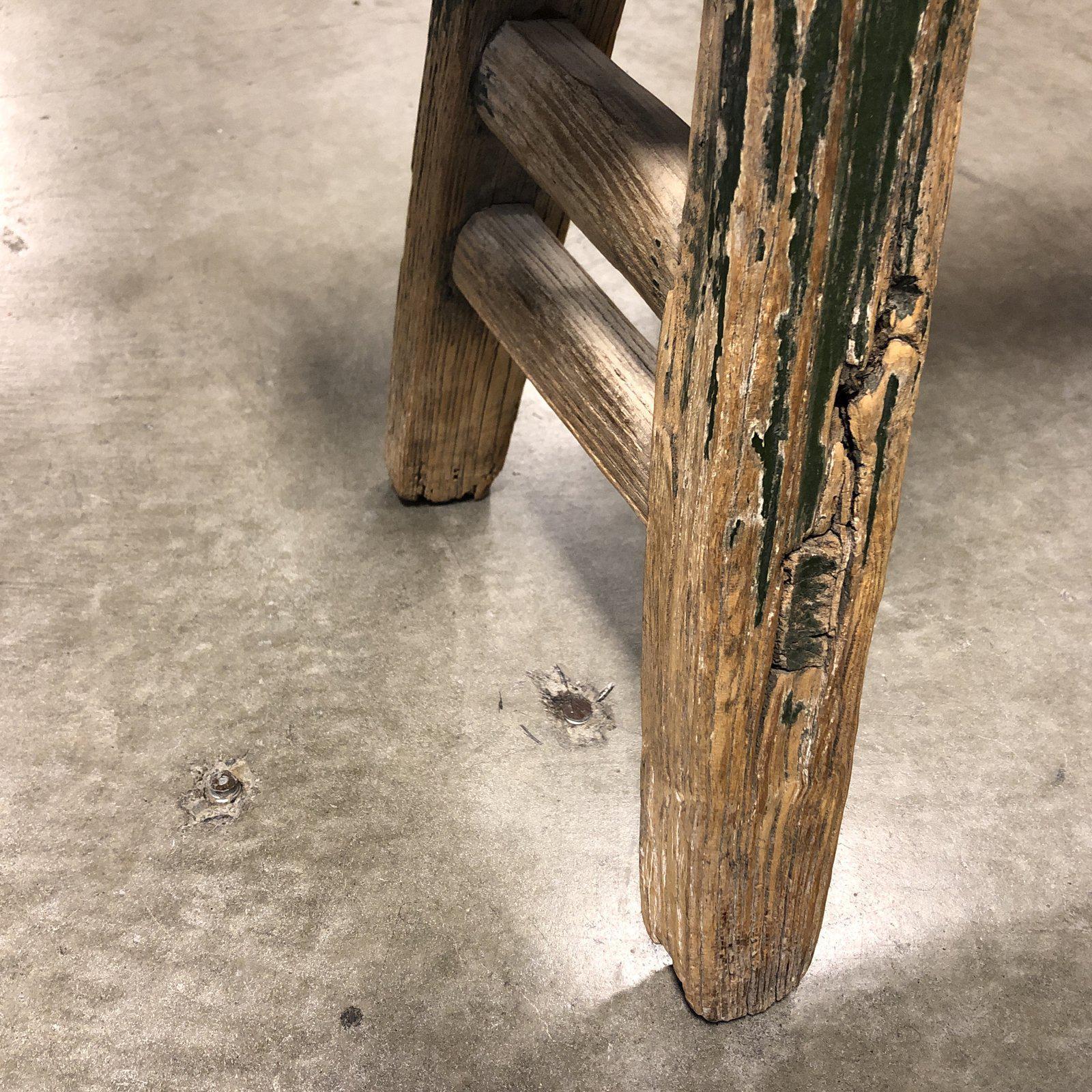 distressed wood bench