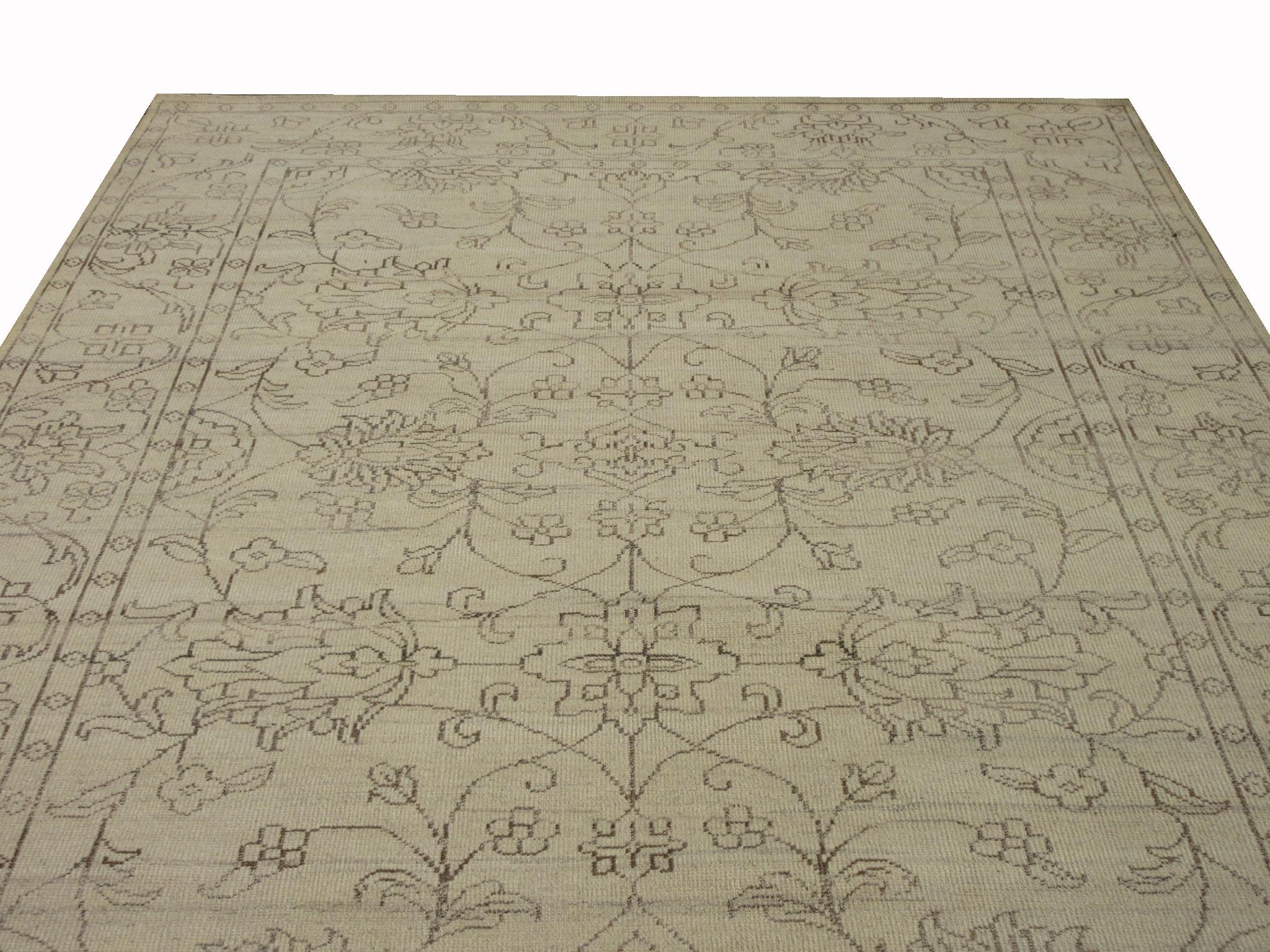 Hand-Knotted Distressed Zero Pile Tabriz For Sale