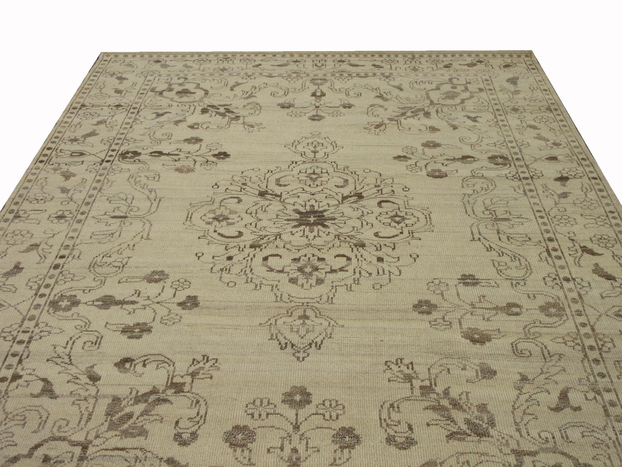Hand-Knotted Distressed Zero Pile Tabriz For Sale